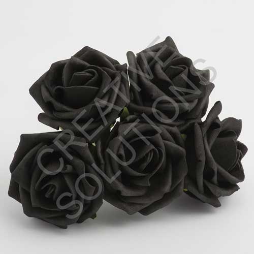 FR-0855 - Black 5cm Colourfast Foam Roses